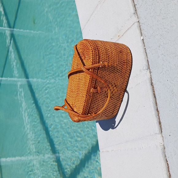 Putu by J. Maclear mini rattan wicker top handle purse vintage - Picture 5 of 17